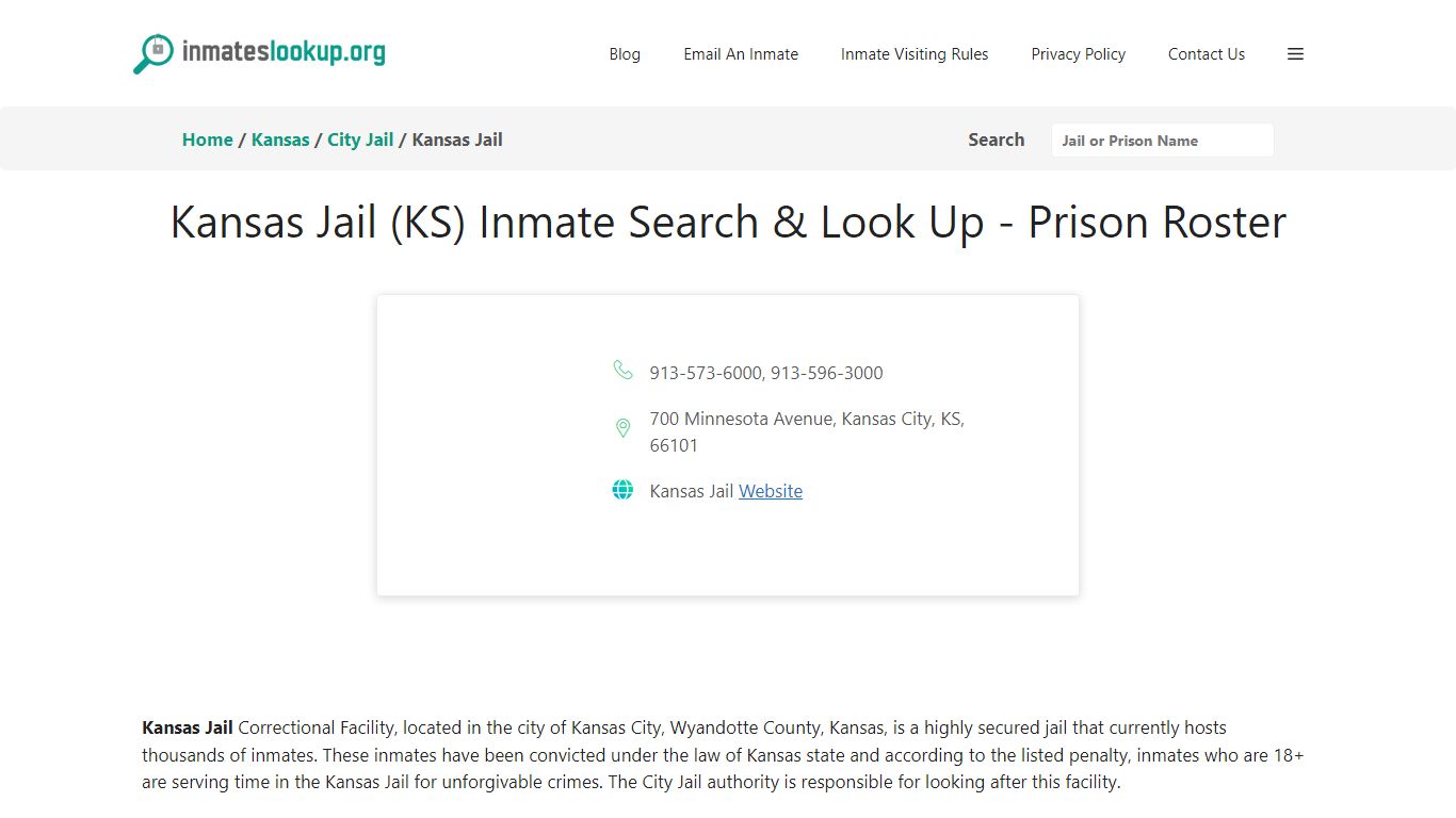 Kansas Jail (KS) Inmate Search & Look Up - Prison Roster